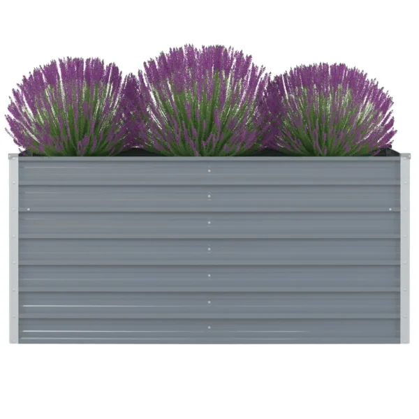 Hochbeet 160 x 80 x 77 cm Verzinkter Stahl Grau – Bild 6