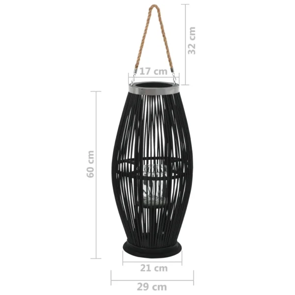 Hängender Kerzenleuchter Bambus Schwarz 60 cm – Bild 2