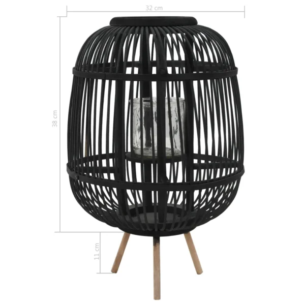 Standkerzenhalter Bambus Schwarz – Bild 2