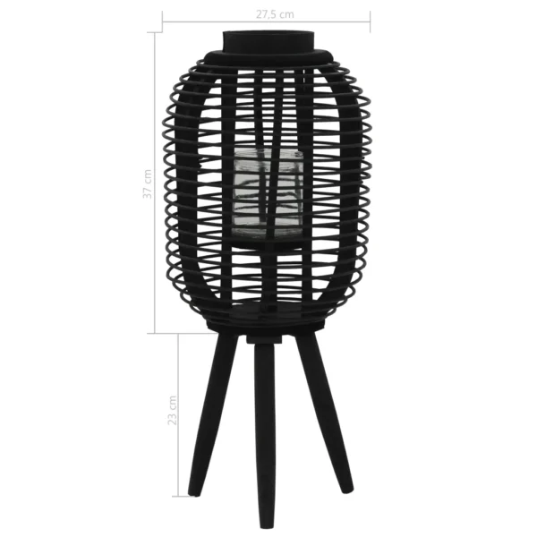 Standkerzenhalter Bambus Schwarz – Bild 2