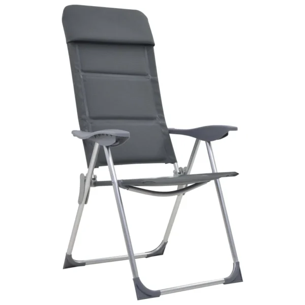 Campingstuhl 2 Stk. Grau 58 x 69 x 111 cm Aluminium – Bild 9