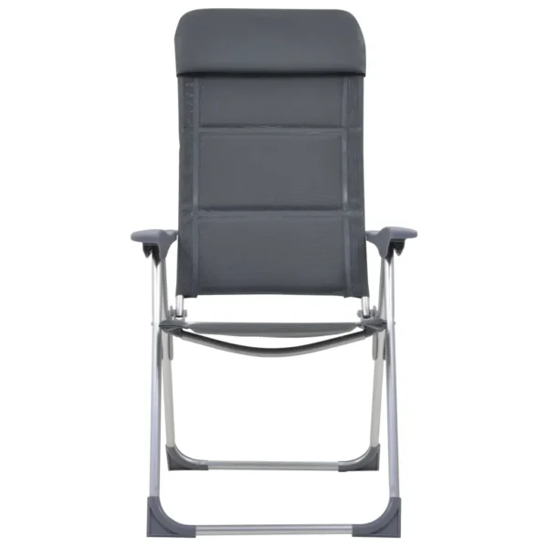 Campingstuhl 2 Stk. Grau 58 x 69 x 111 cm Aluminium – Bild 8