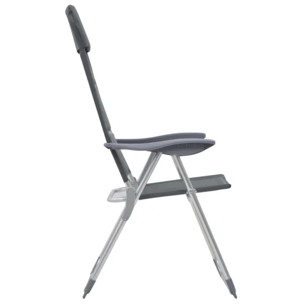 Campingstuhl 2 Stk. Grau 58 x 69 x 111 cm Aluminium – Bild 7