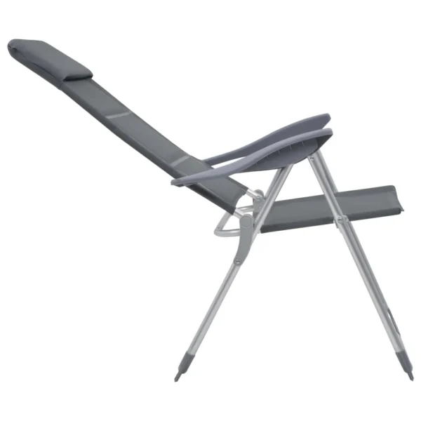 Campingstuhl 2 Stk. Grau 58 x 69 x 111 cm Aluminium – Bild 6