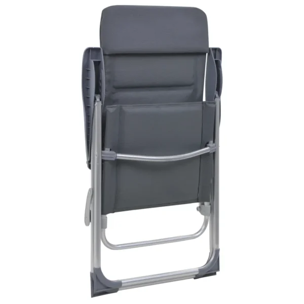 Campingstuhl 2 Stk. Grau 58 x 69 x 111 cm Aluminium – Bild 4