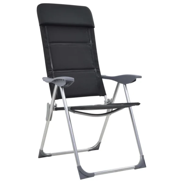 Campingstuhl 2 Stk. Schwarz 58 x 69 x 111 cm Aluminium – Bild 9