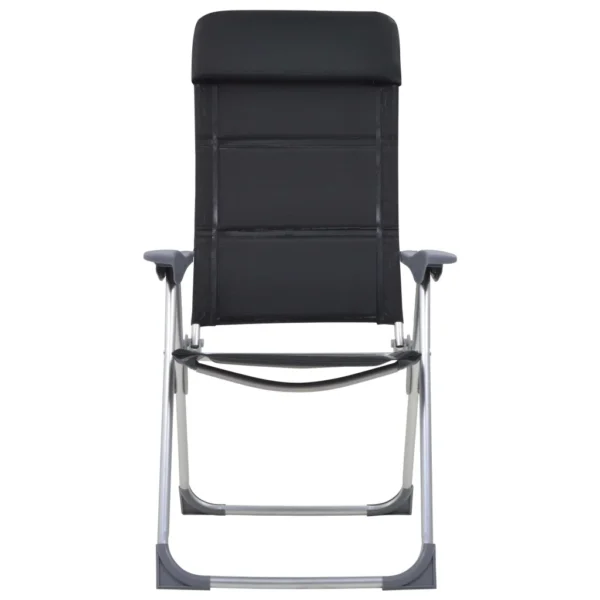 Campingstuhl 2 Stk. Schwarz 58 x 69 x 111 cm Aluminium – Bild 8