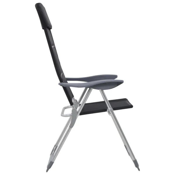 Campingstuhl 2 Stk. Schwarz 58 x 69 x 111 cm Aluminium – Bild 7