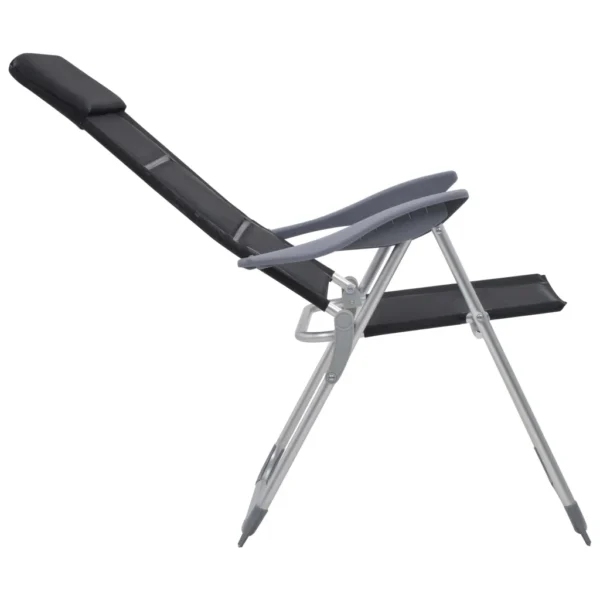 Campingstuhl 2 Stk. Schwarz 58 x 69 x 111 cm Aluminium – Bild 6