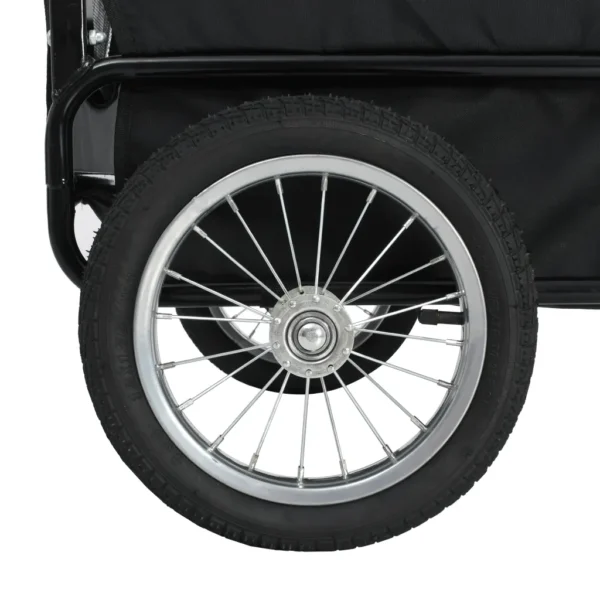 2-in-1 Tier-Fahrradanhänger und Jogger Grau und Blau – Bild 4