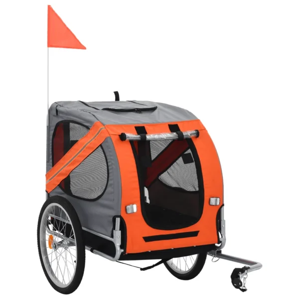 Hunde-Fahrradanhänger Orange und Grau