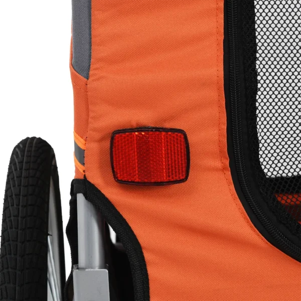 Hunde-Fahrradanhänger Orange und Grau – Bild 4