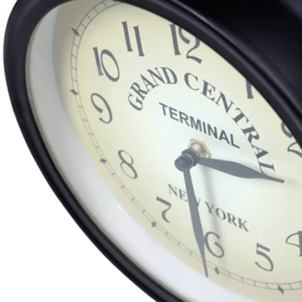 Zweiseitige Retro-Wanduhr in Schwarz – Bild 2