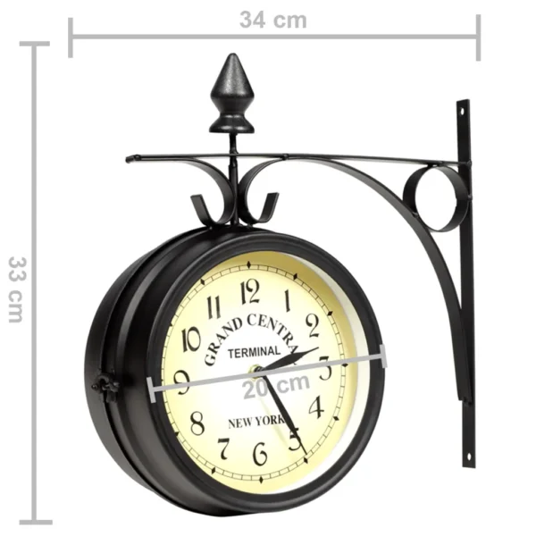 Zweiseitige Retro-Wanduhr in Schwarz – Bild 4