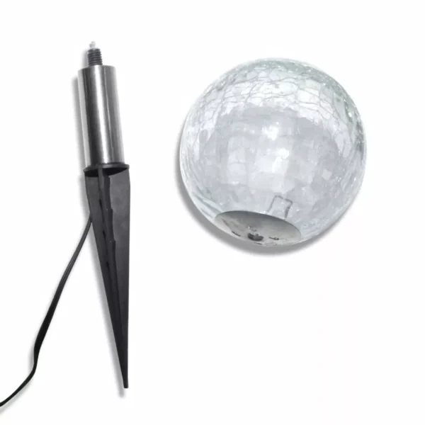 Solarkugel 3 LED Gartenleuchten mit Erdspießen & Solarmodul – Bild 3