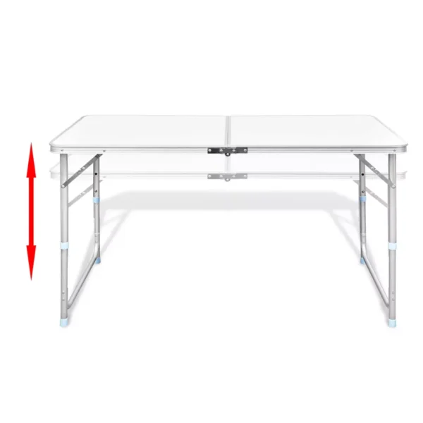 Campingtisch zusammenklappbar höhenverstellbar Aluminium 120 x 60 cm – Bild 6