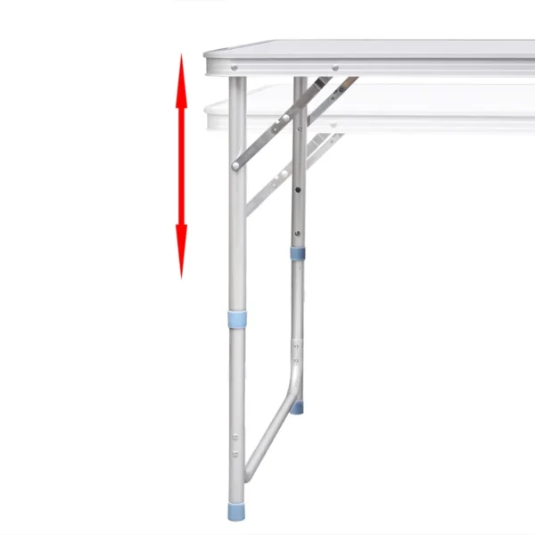 Campingtisch zusammenklappbar höhenverstellbar Aluminium 120 x 60 cm – Bild 4