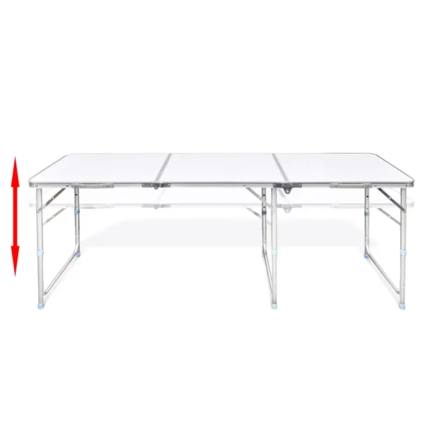 Campingtisch zusammenklappbar höhenverstellbar Aluminium 180 x 60 cm – Bild 2