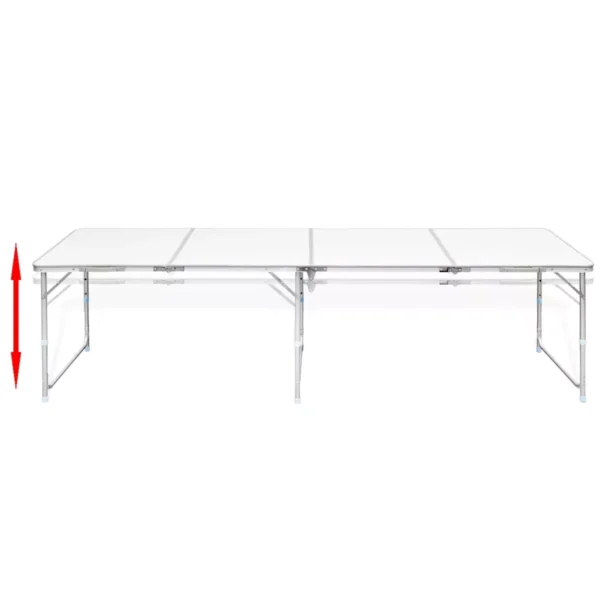 Campingtisch zusammenklappbar höhenverstellbar Aluminium 240 x 60 cm – Bild 2