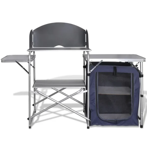 Camping-Kochstation aus Aluminium zusammenklappbar mit Windschutz – Bild 4
