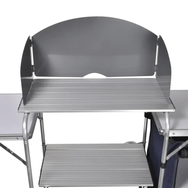 Camping-Kochstation aus Aluminium zusammenklappbar mit Windschutz – Bild 3