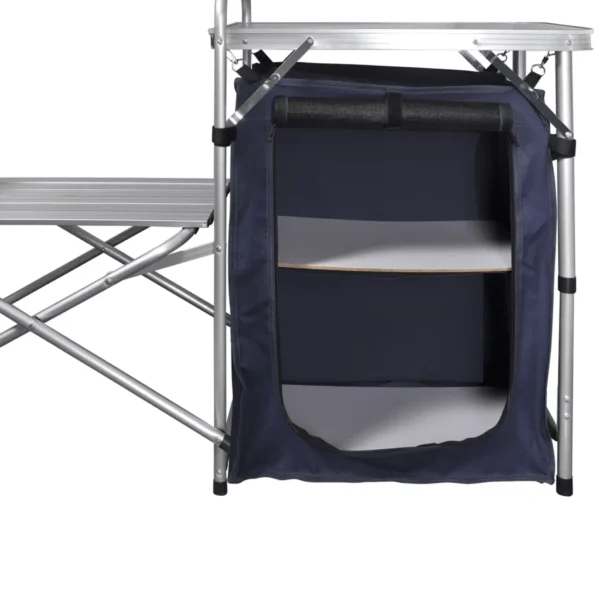 Camping-Kochstation aus Aluminium zusammenklappbar mit Windschutz – Bild 2