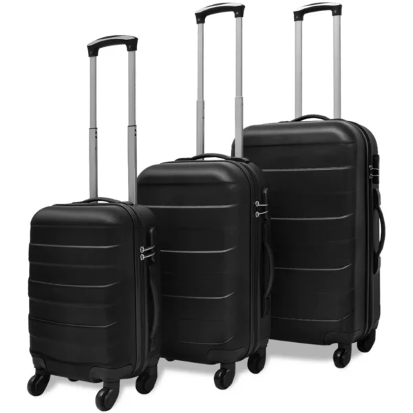 Hartschalen-Reisekoffer-Set Trolley Schwarz 3-tlg.