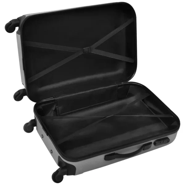 Hartschalen-Reisekoffer-Set Trolley Silber 3-tlg. – Bild 2