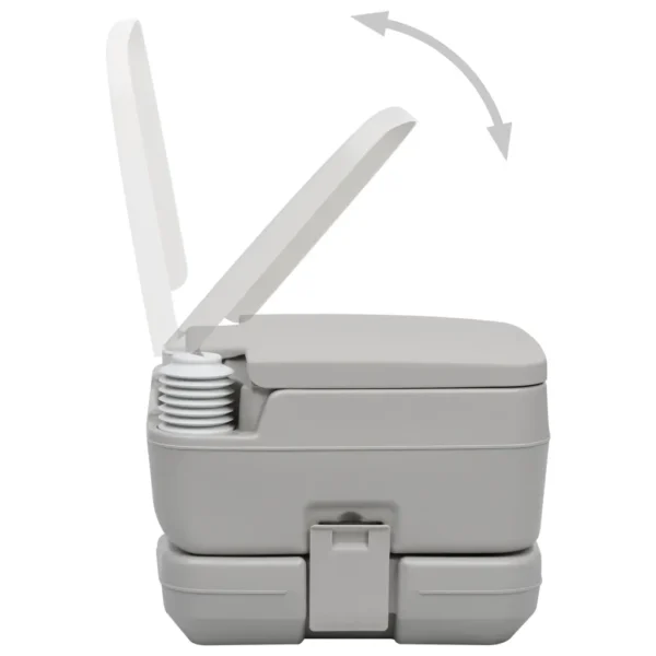 Tragbare Campingtoilette Grau 10 + 10 L – Bild 6