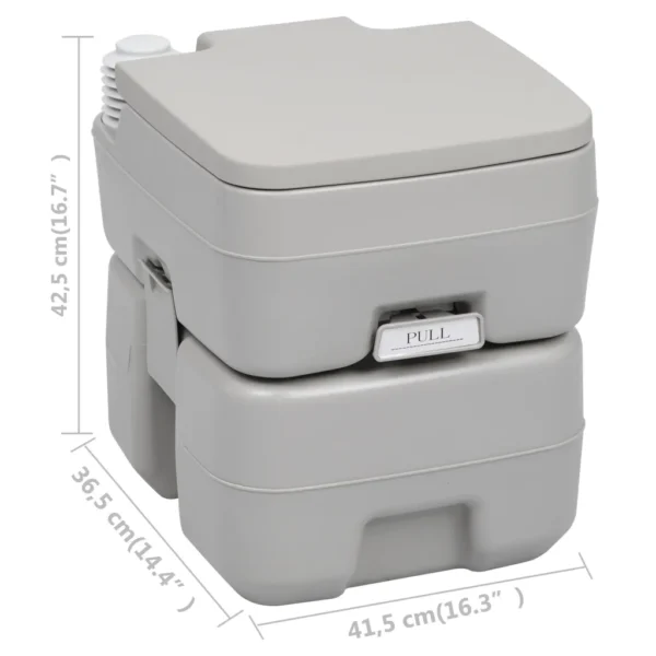 Tragbare Campingtoilette Grau 20 + 10 L – Bild 2