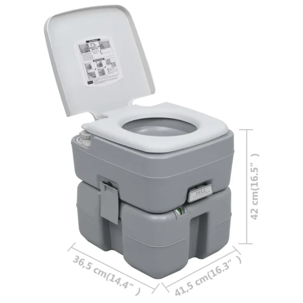 Tragbare Campingtoilette Grau 20+10 L – Bild 2