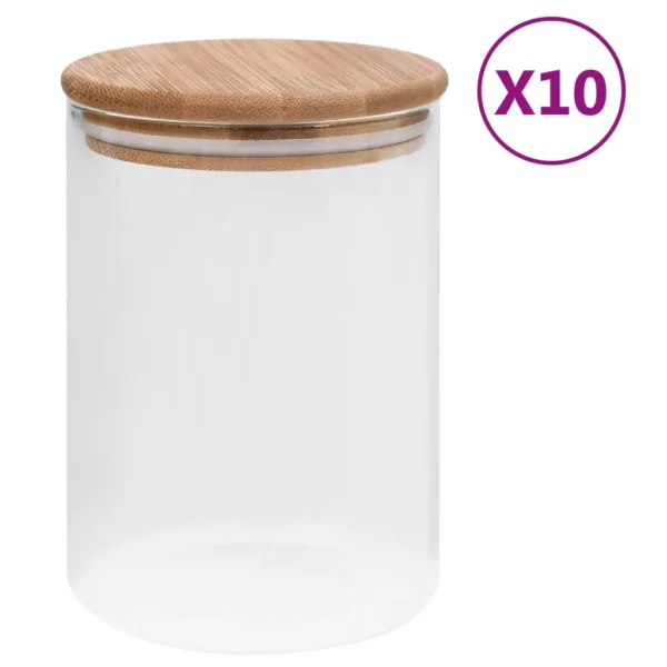 Vorratsgläser mit Bambusdeckel 10 Stk. 260 ml
