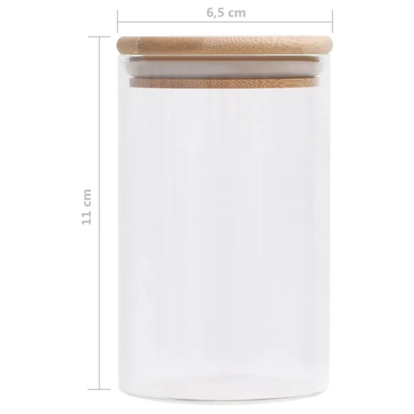 Vorratsgläser mit Bambusdeckel 10 Stk. 260 ml – Bild 2
