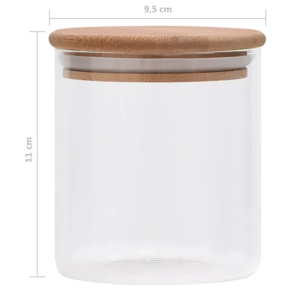 Vorratsgläser mit Bambusdeckel 6 Stk. 600 ml – Bild 2