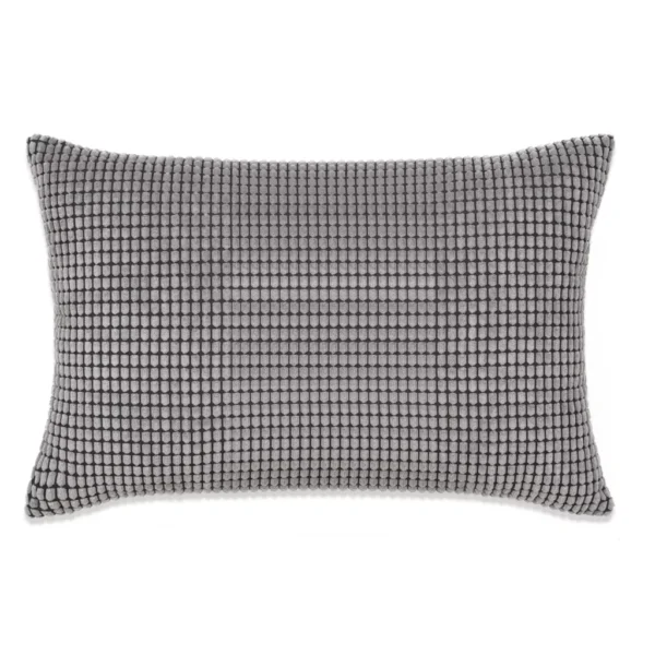 Kissen-Set 2 Stk. Velours 40 x 60 cm Grau – Bild 3