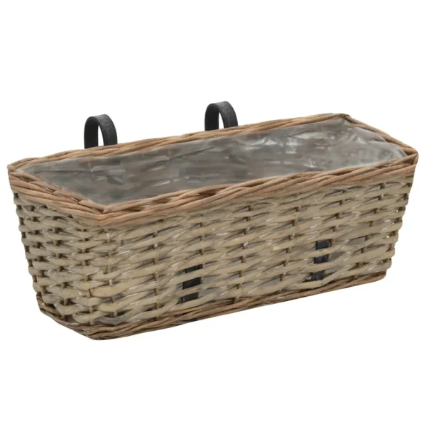 Balkon-Blumentöpfe 2 Stk. Weide mit PE-Auskleidung 40 cm – Bild 5