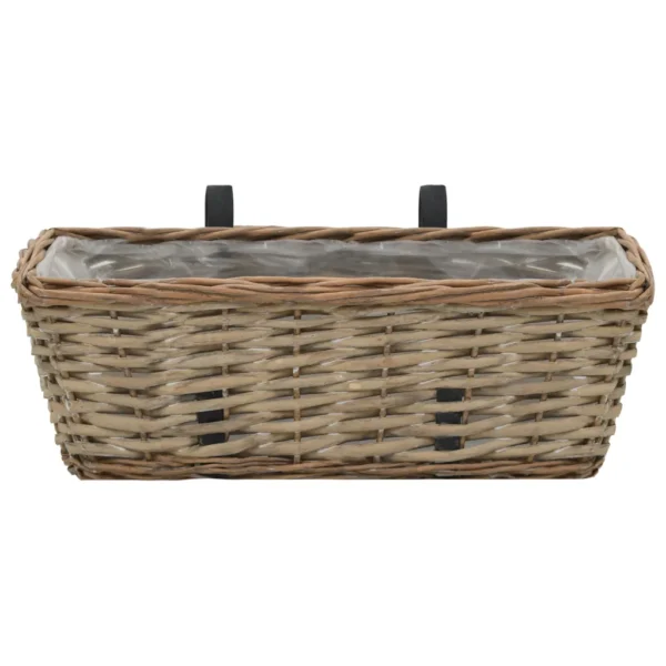 Balkon-Blumentöpfe 2 Stk. Weide mit PE-Auskleidung 40 cm – Bild 4