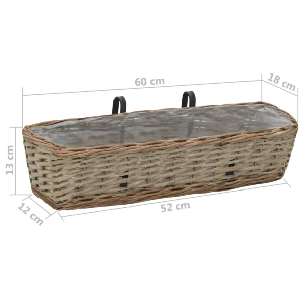 Balkon-Blumentöpfe 2 Stk. Weide mit PE-Auskleidung 60 cm – Bild 2