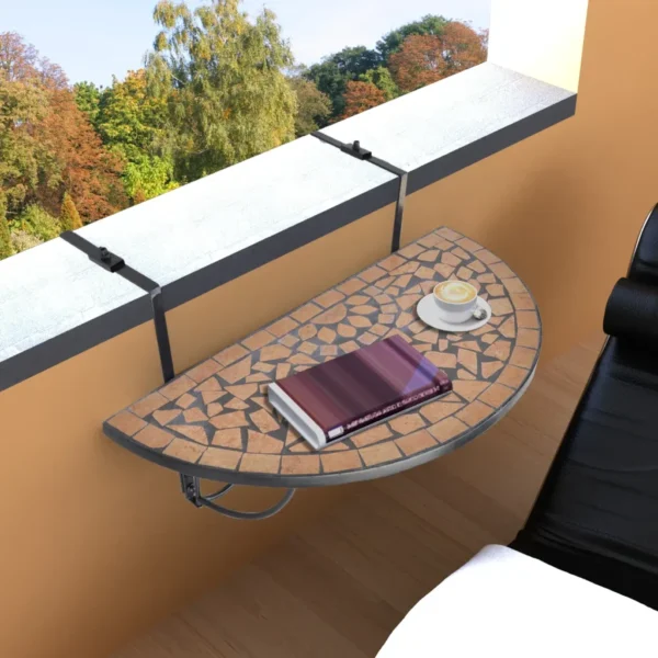 Balkonhängetisch Terracotta Mosaik – Bild 6
