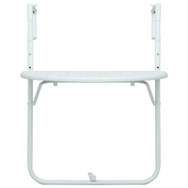 Balkonhängetisch Weiß 60 x 64 x 83,5 cm Kunststoff Rattanoptik – Bild 9