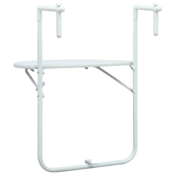 Balkonhängetisch Weiß 60 x 64 x 83,5 cm Kunststoff Rattanoptik – Bild 7