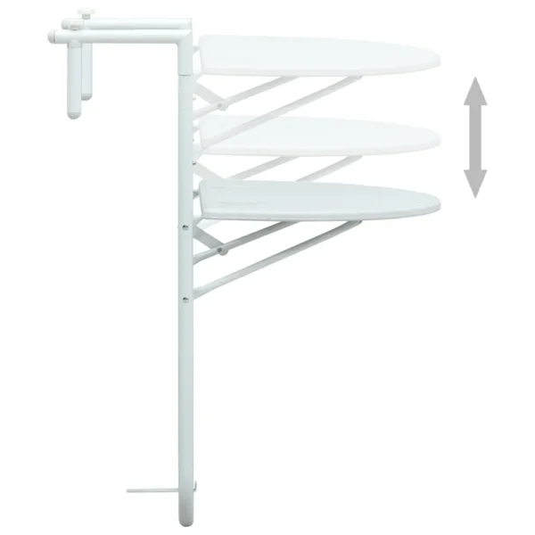 Balkonhängetisch Weiß 60 x 64 x 83,5 cm Kunststoff Rattanoptik – Bild 6