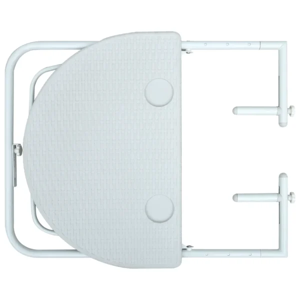 Balkonhängetisch Weiß 60 x 64 x 83,5 cm Kunststoff Rattanoptik – Bild 5