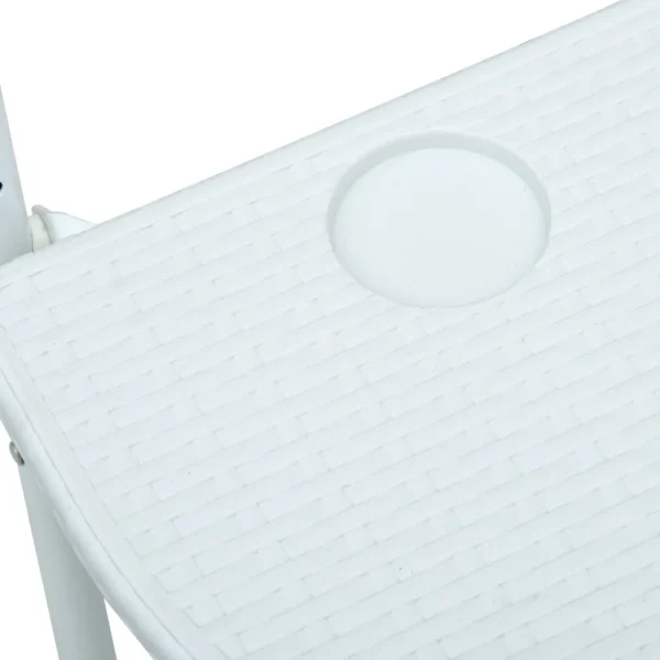 Balkonhängetisch Weiß 60 x 64 x 83,5 cm Kunststoff Rattanoptik – Bild 3
