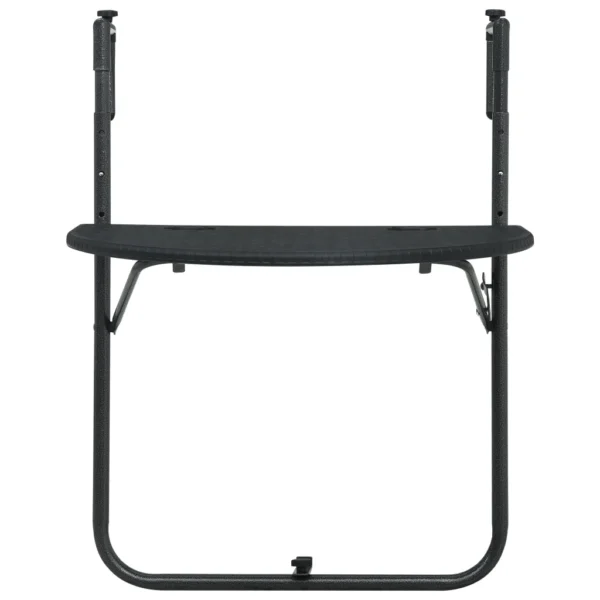 Balkonhängetisch Schwarz 60x64x83,5 cm Kunststoff Rattanoptik – Bild 9