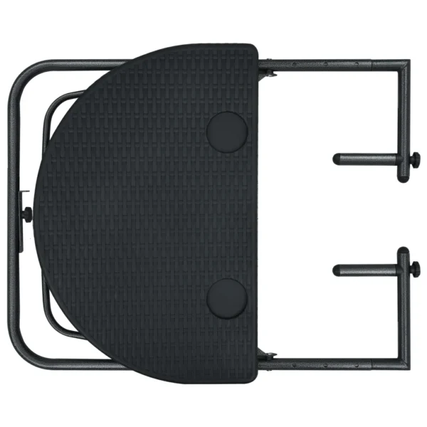 Balkonhängetisch Schwarz 60x64x83,5 cm Kunststoff Rattanoptik – Bild 5