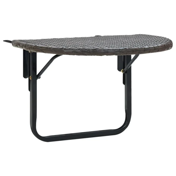 Balkontisch Braun 60 x 60 x 50 cm Poly Rattan