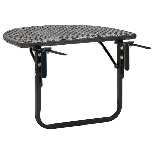 Balkontisch Braun 60 x 60 x 50 cm Poly Rattan – Bild 6