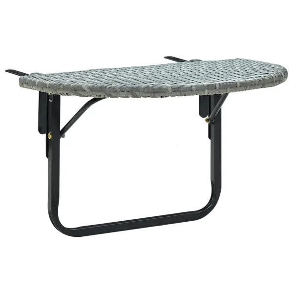 Balkontisch Grau 60 x 60 x 50 cm Poly Rattan