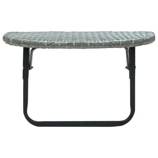Balkontisch Grau 60 x 60 x 50 cm Poly Rattan – Bild 8